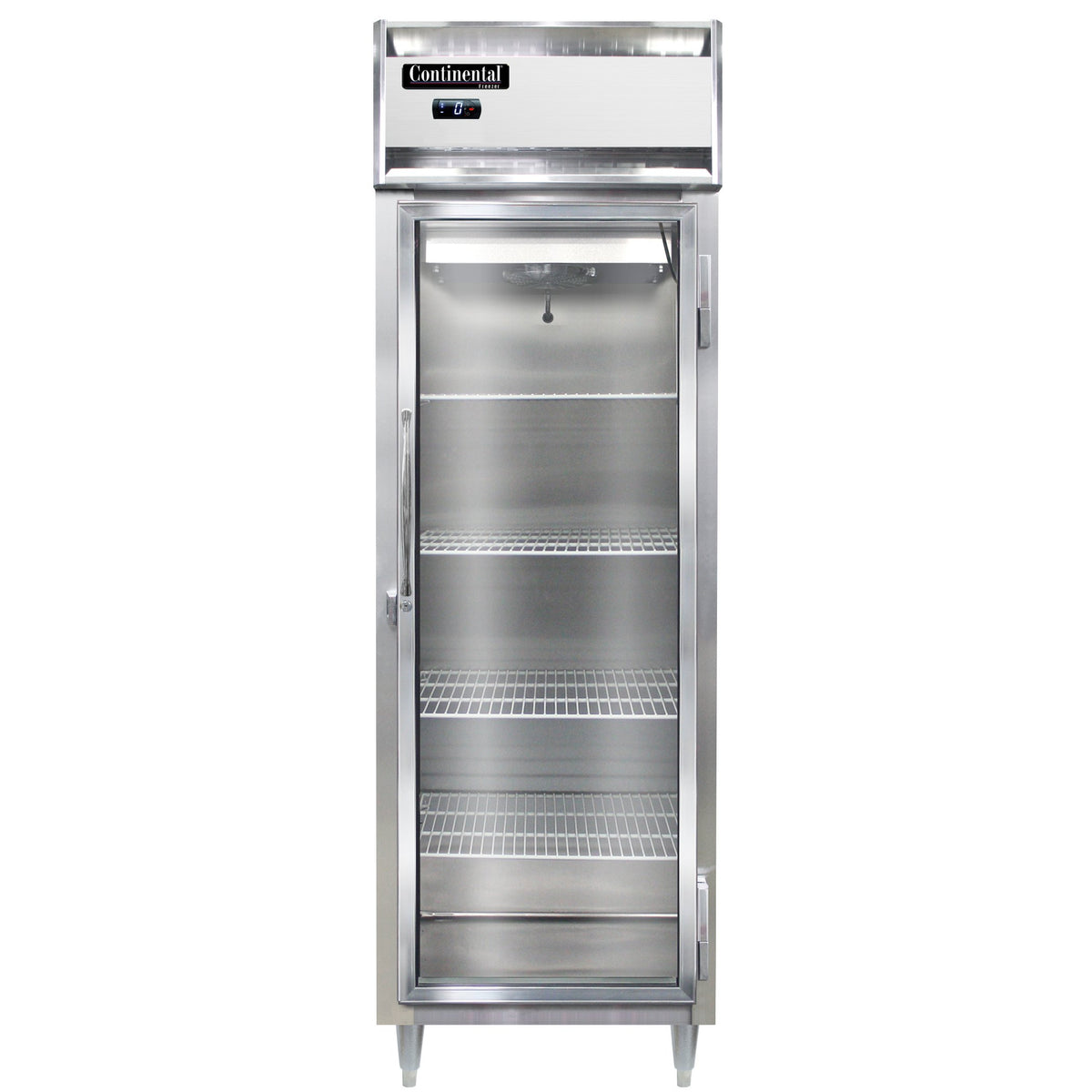 Continental Refrigerator D1FNGD 26-Inch Reach-In Glass Door Freezer — 1 Doors, Stainless Steel Front