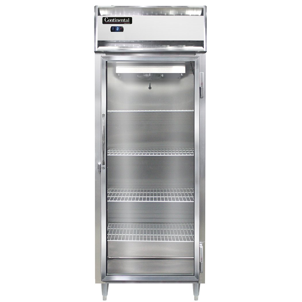Continental Refrigerator D1FESNSAGD 28.5-Inch Reach-In Glass Door Freezer — 1 Doors, Stainless Steel Exterior