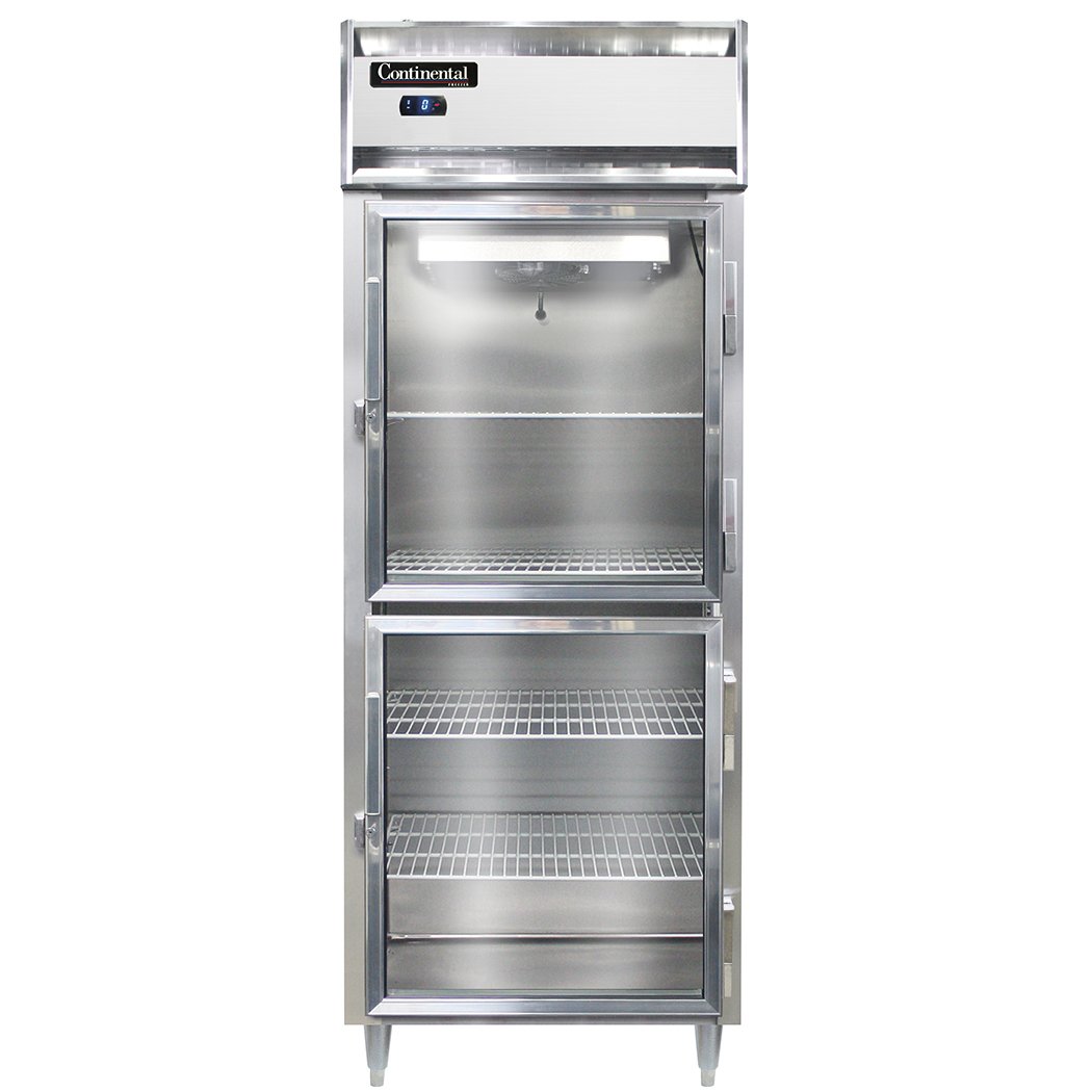 Continental Refrigerator D1FESNSSGDHD 28.5-Inch Reach-In Glass Door Freezer — 2 Doors, Stainless Steel Exterior