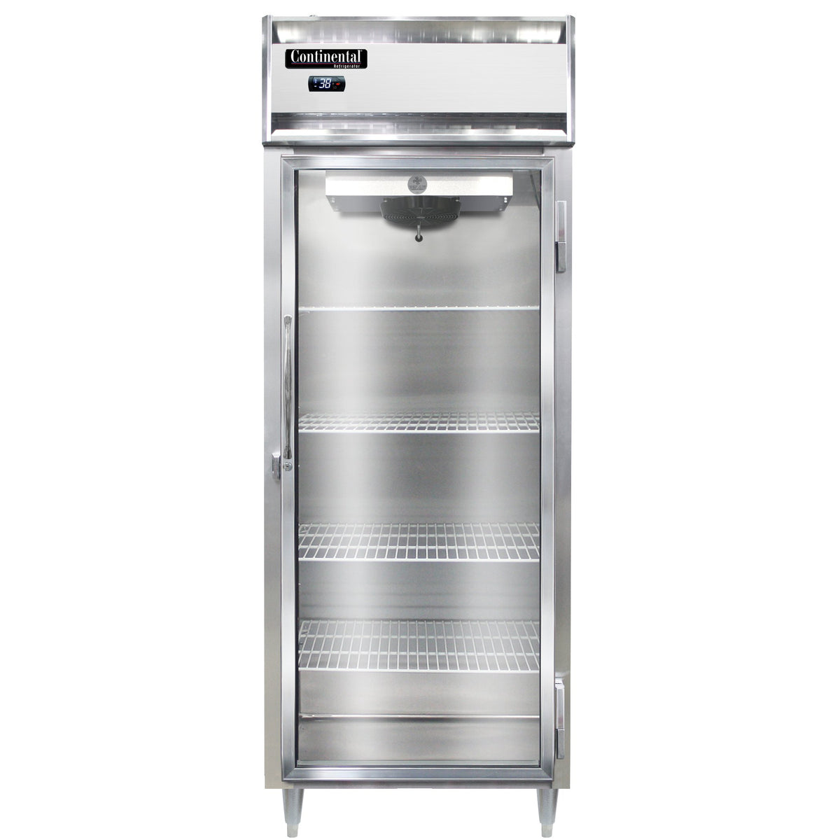 Continental Refrigerator D1RESNGD 28.5-Inch Reach-In Glass Door Refrigerator — 1 Doors, Stainless Steel Front