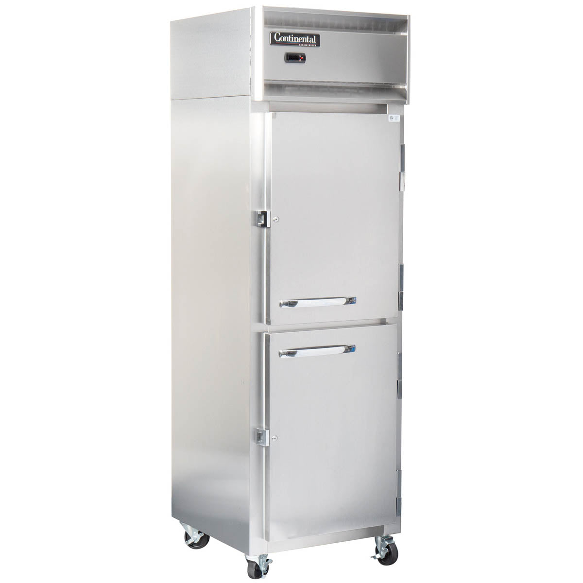Continental Refrigerator D1RSNSSHD 26-Inch Reach-In Refrigerator — 2 Doors, Stainless Steel Exterior