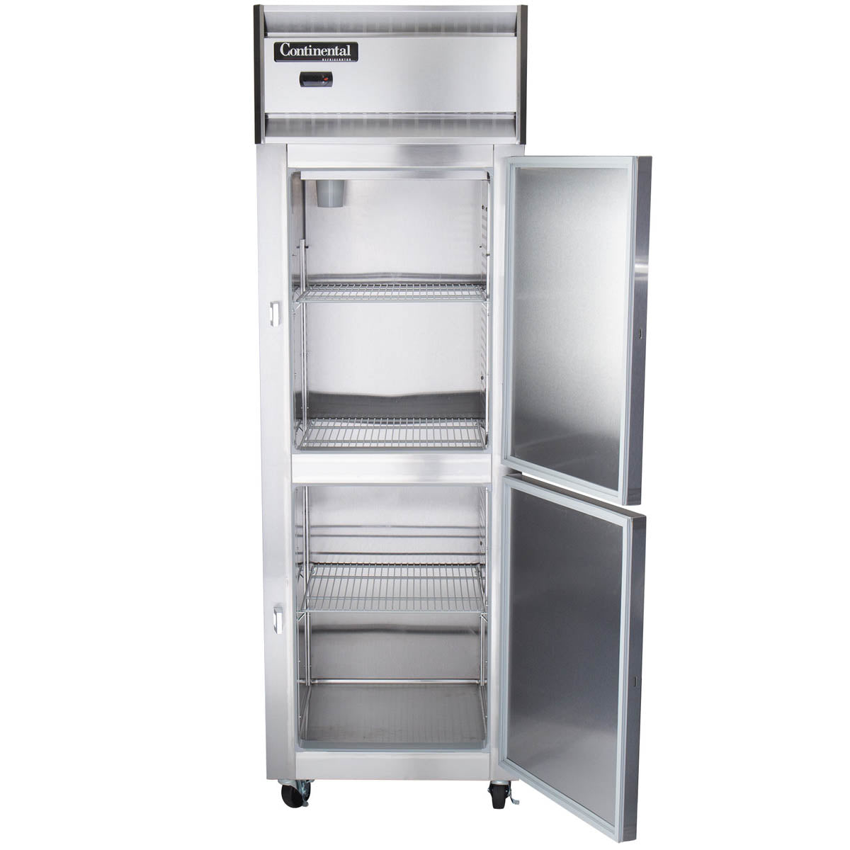Continental Refrigerator D1RSNSSHD 26-Inch Reach-In Refrigerator — 2 Doors, Stainless Steel Exterior