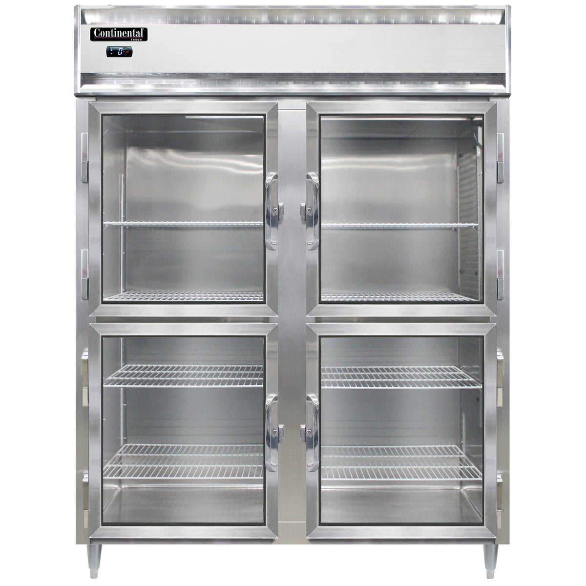 Continental Refrigerator D2FENSAGDHD 57-Inch Reach-In Glass Door Freezer — 2 Doors, Stainless Steel Exterior