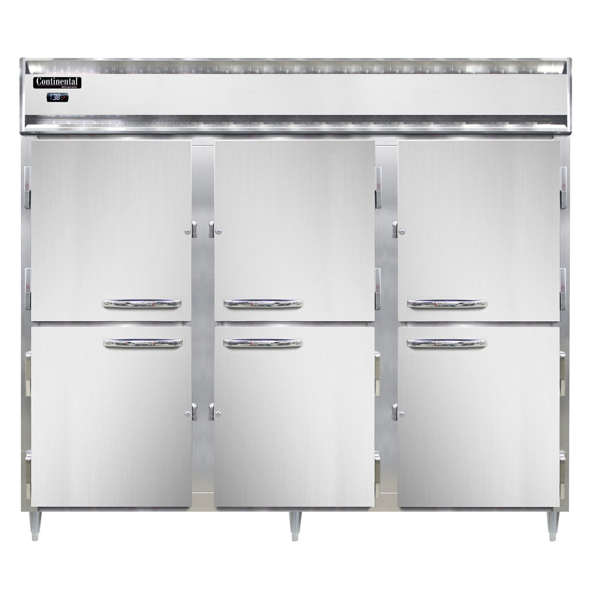 Continental Refrigerator D3RENSAPTHD 85.5-Inch Pass-Thru Refrigerator — 12 Doors, Stainless Steel Exterior