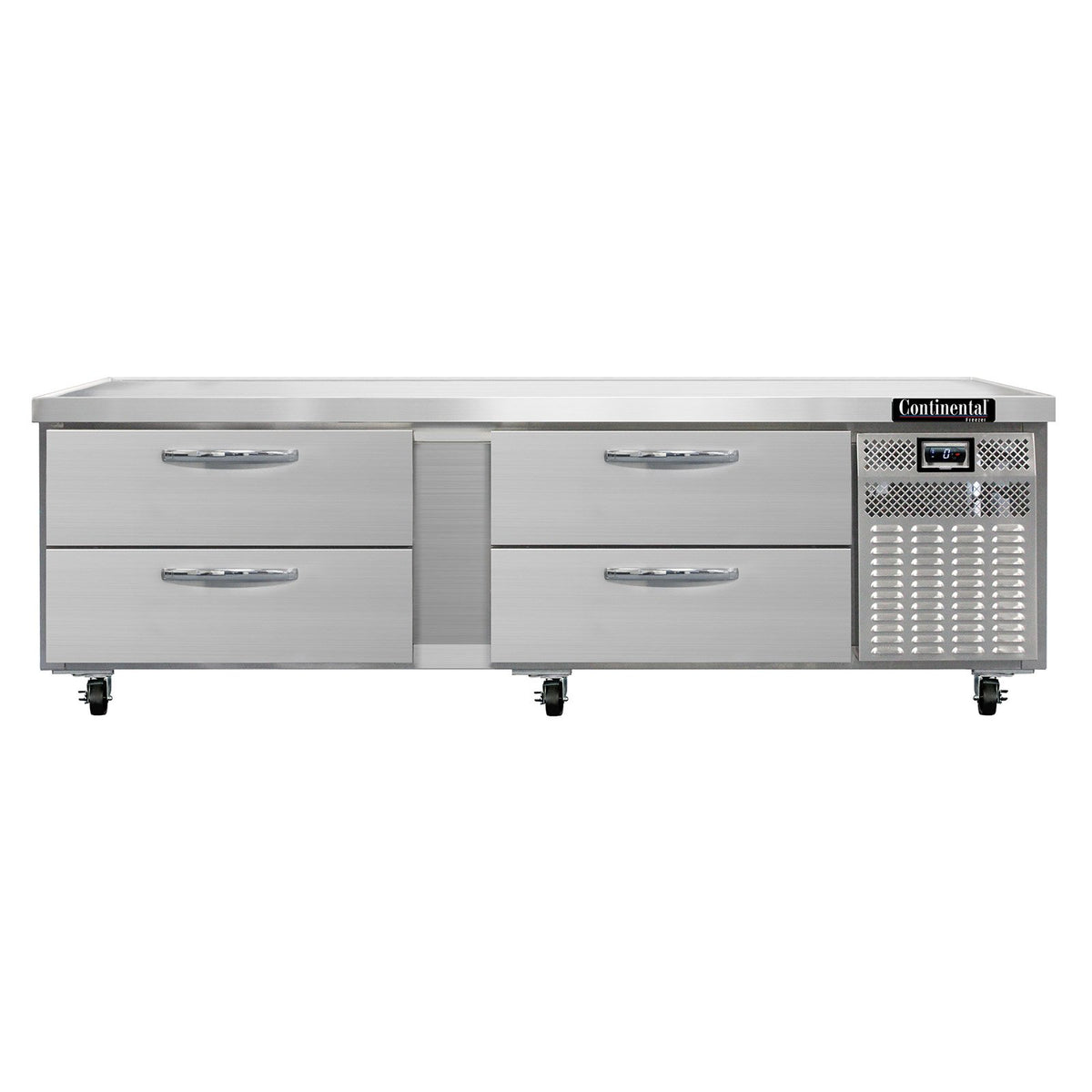 Continental Refrigerator D84GFN 84-Inch Refrigerated Chef Base — 4 Drawers, Stainless Steel Exterior