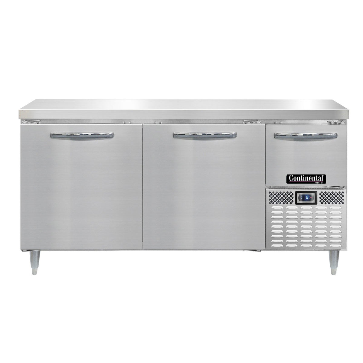 Continental Refrigerator DFA68NSS 68-Inch Worktop Freezer — 3 doors, Stainless Steel Front