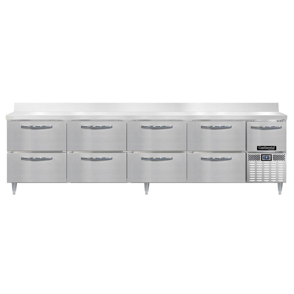 Continental Refrigerator DRA118NSSBS-D 118-Inch Worktop Refrigerator — 8 Drawers, Stainless Steel Front