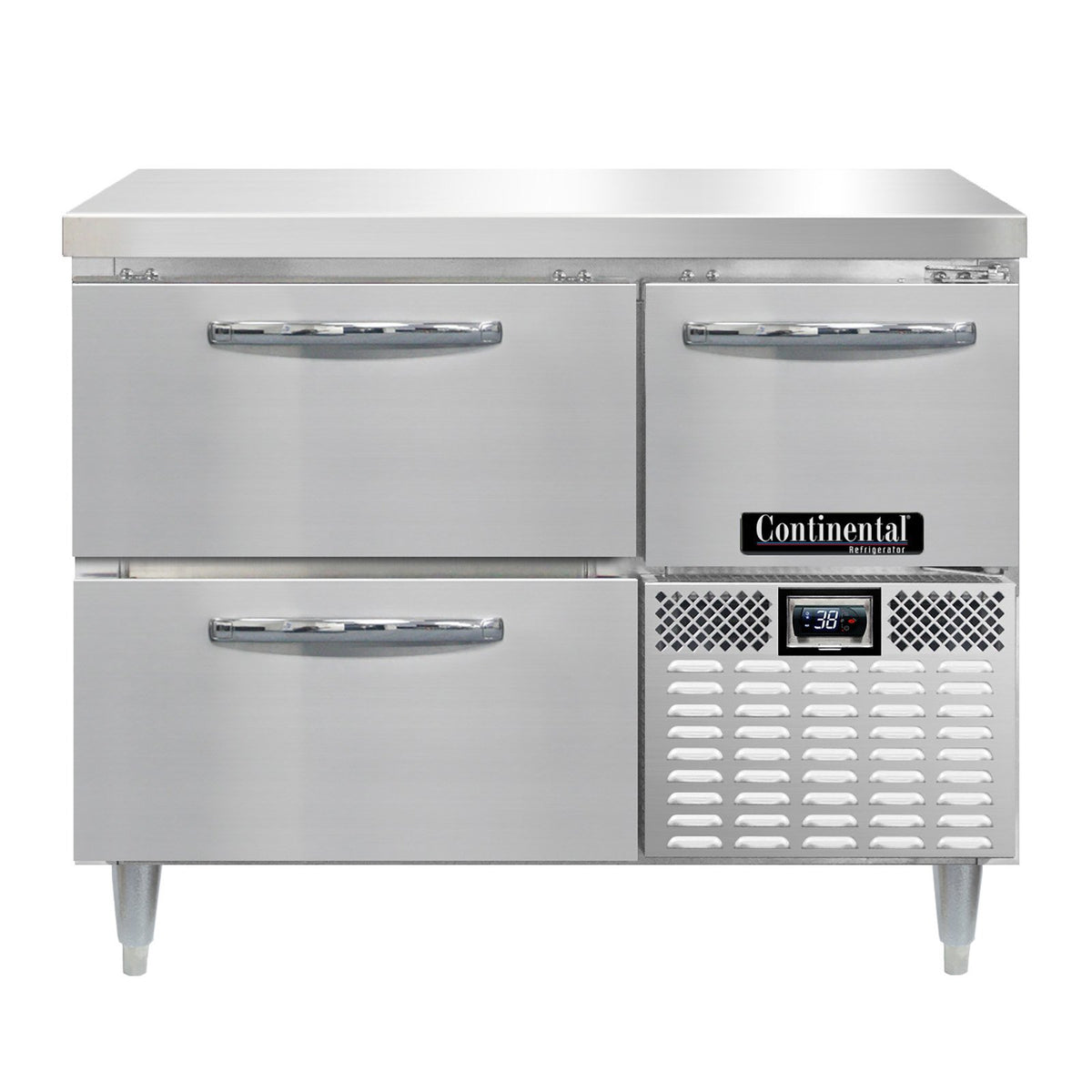 Continental Refrigerator DRA43NSS-D 43-Inch Worktop Refrigerator — 2 Drawers, Stainless Steel Front