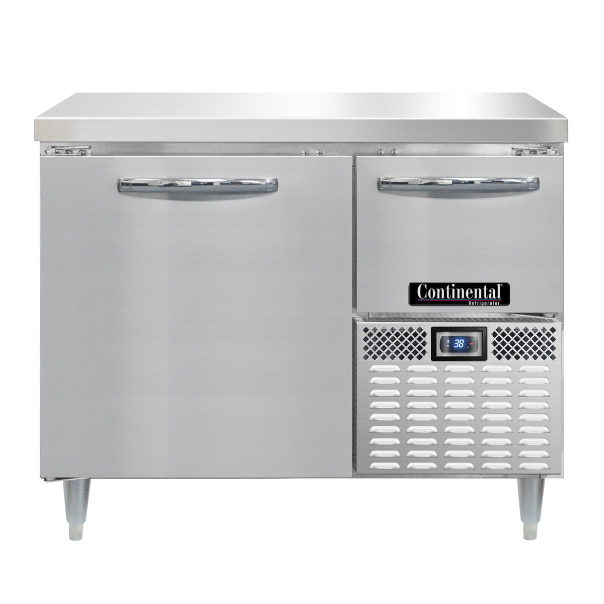 Continental Refrigerator DRA43NSS 43-Inch Worktop Refrigerator — 2 doors, Stainless Steel Front