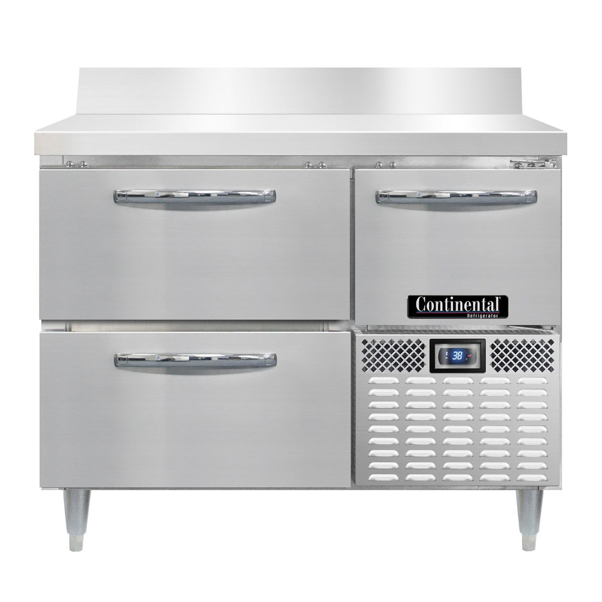 Continental Refrigerator DRA43NSSBS-D 43-Inch Worktop Refrigerator — 2 Drawers, Stainless Steel Front