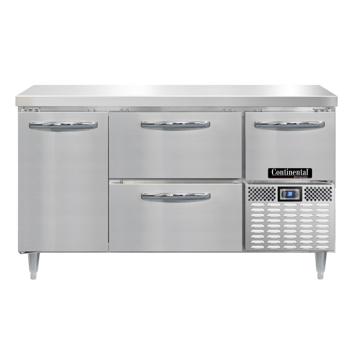 Continental Refrigerator DRA60NSS-D 60-Inch Worktop Refrigerator — 4 Drawers, Stainless Steel Front