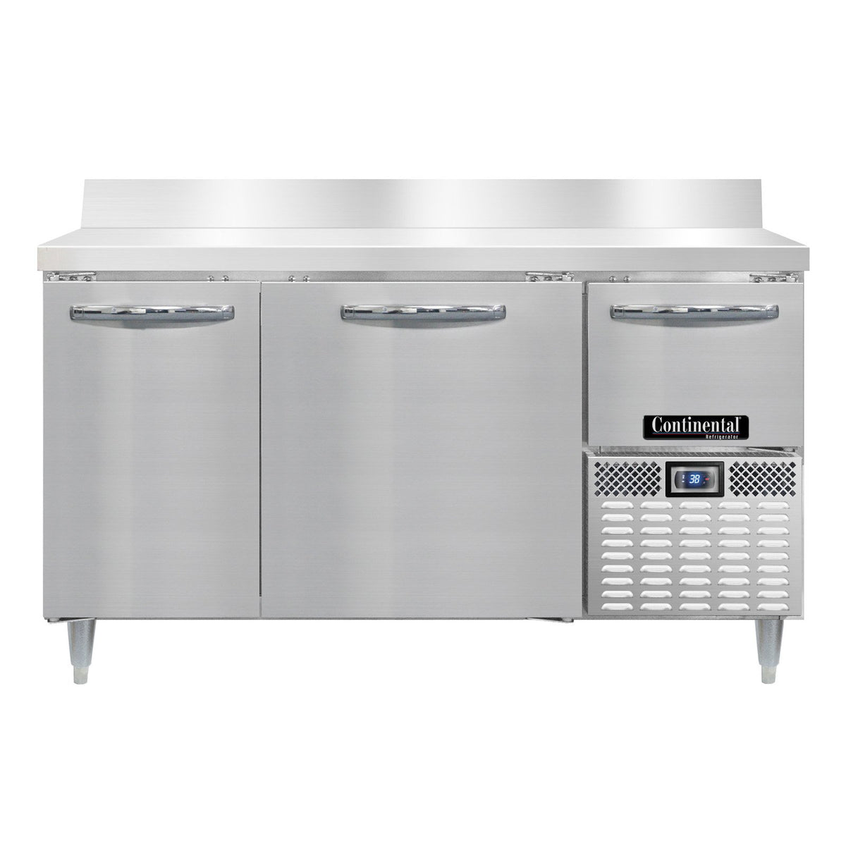 Continental Refrigerator DRA60NSSBS 60-Inch Worktop Refrigerator — 3 doors, Stainless Steel Front