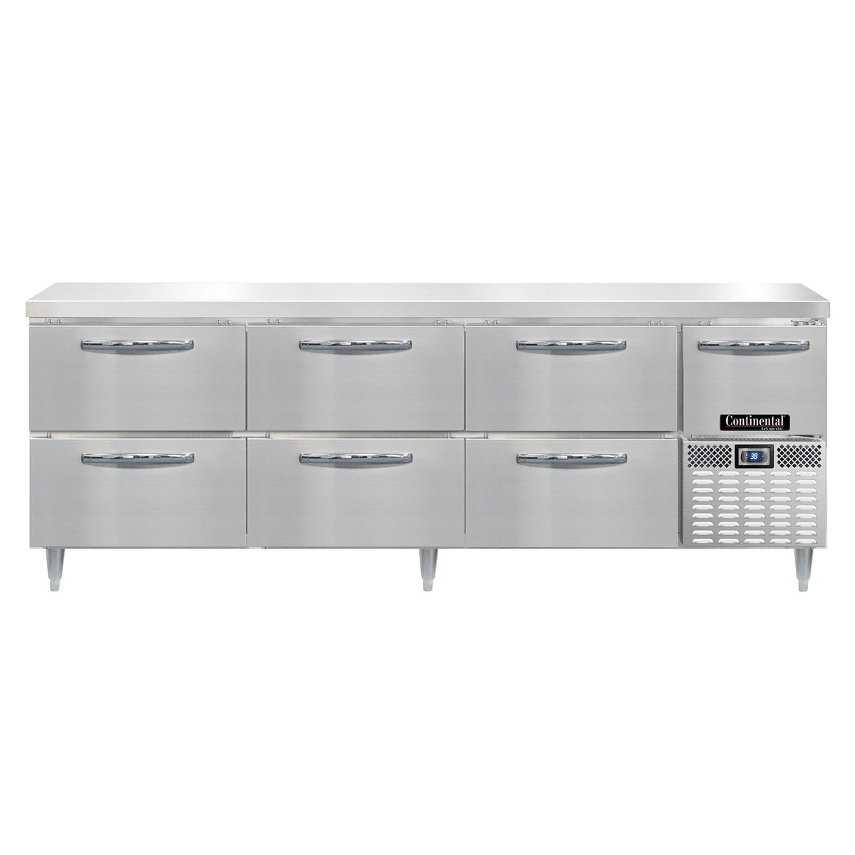 Continental Refrigerator DRA93NSS-D 93-Inch Worktop Refrigerator — 6 Drawers, Stainless Steel Front