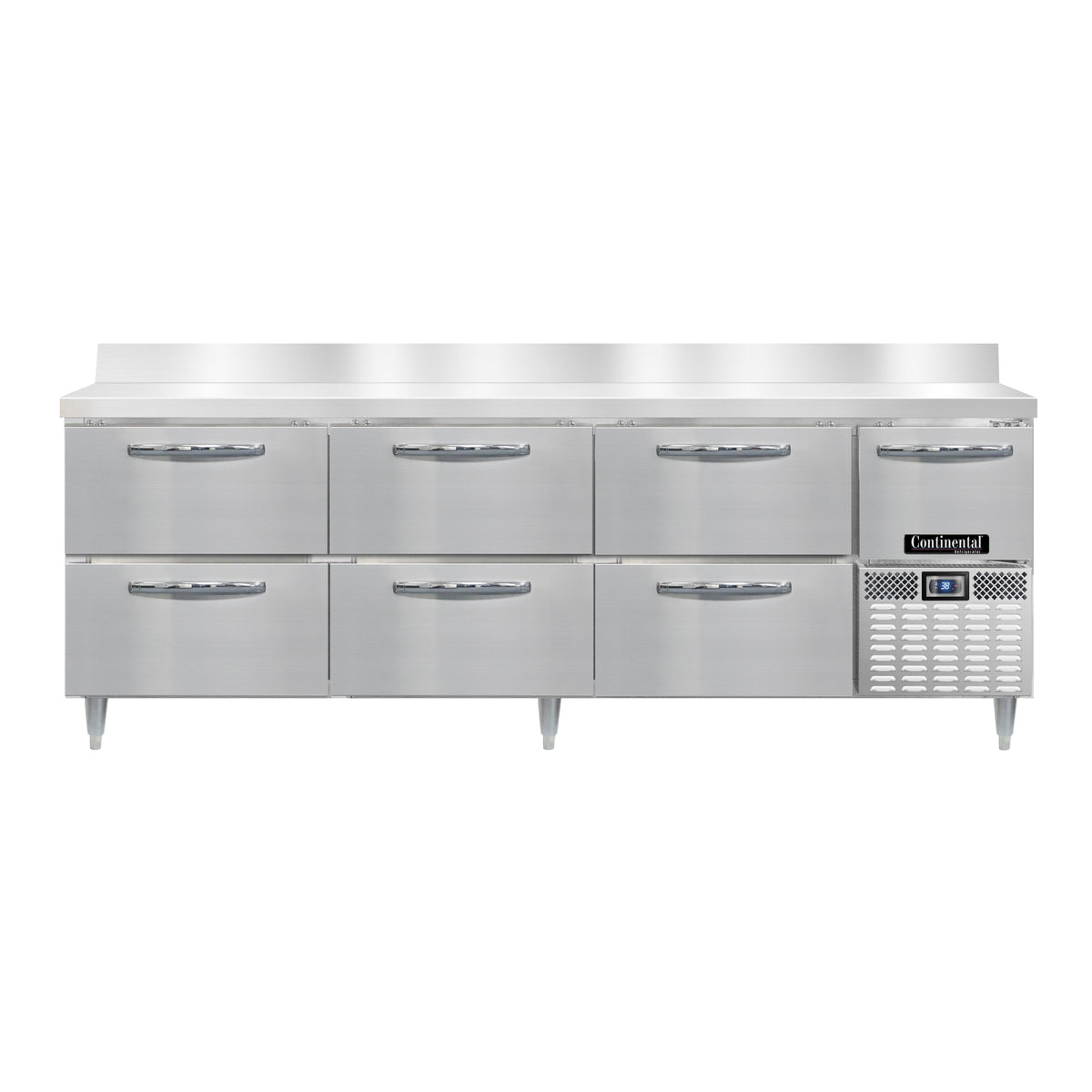 Continental Refrigerator DRA93NSSBS-D 93-Inch Worktop Refrigerator — 6 Drawers, Stainless Steel Front
