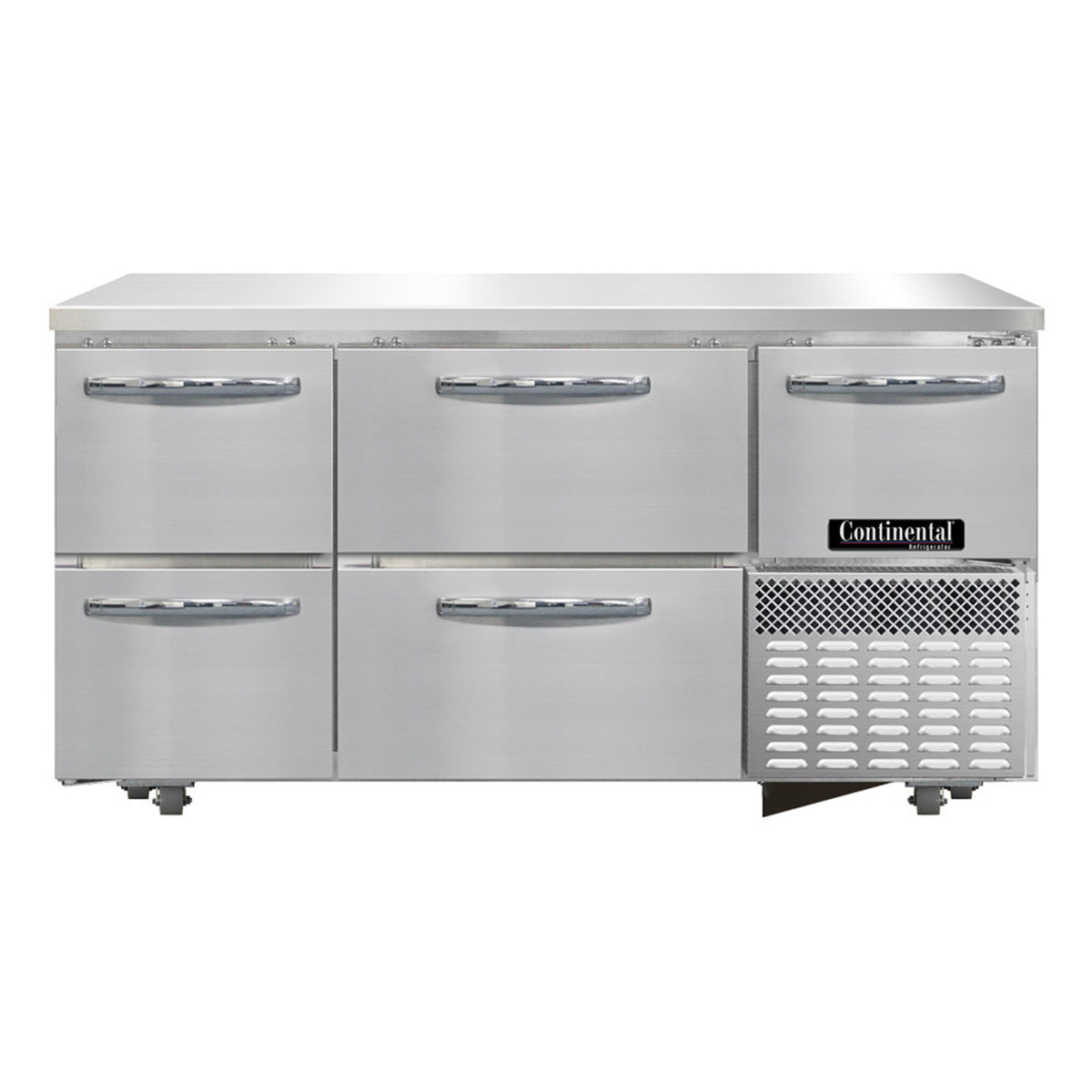 Continental Refrigerator FA60SN-U-D 60-Inch Undercounter Freezer — 4 Drawers, Stainless Steel Exterior