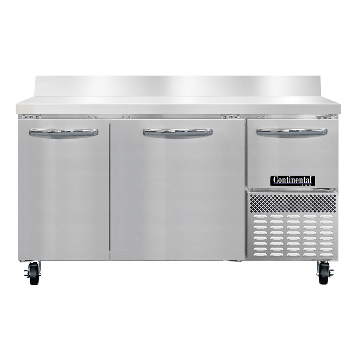 Continental Refrigerator FA60SNBS 60-Inch Worktop Freezer — 3 doors, Stainless Steel Front