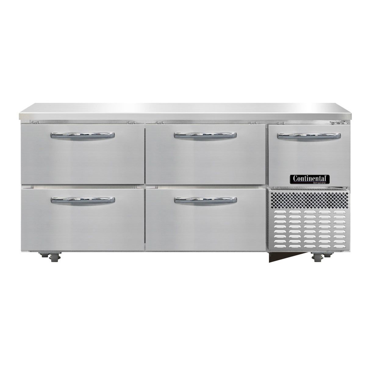 Continental Refrigerator FA68SN-U-D 68-Inch Undercounter Freezer — 4 Drawers, Stainless Steel Exterior