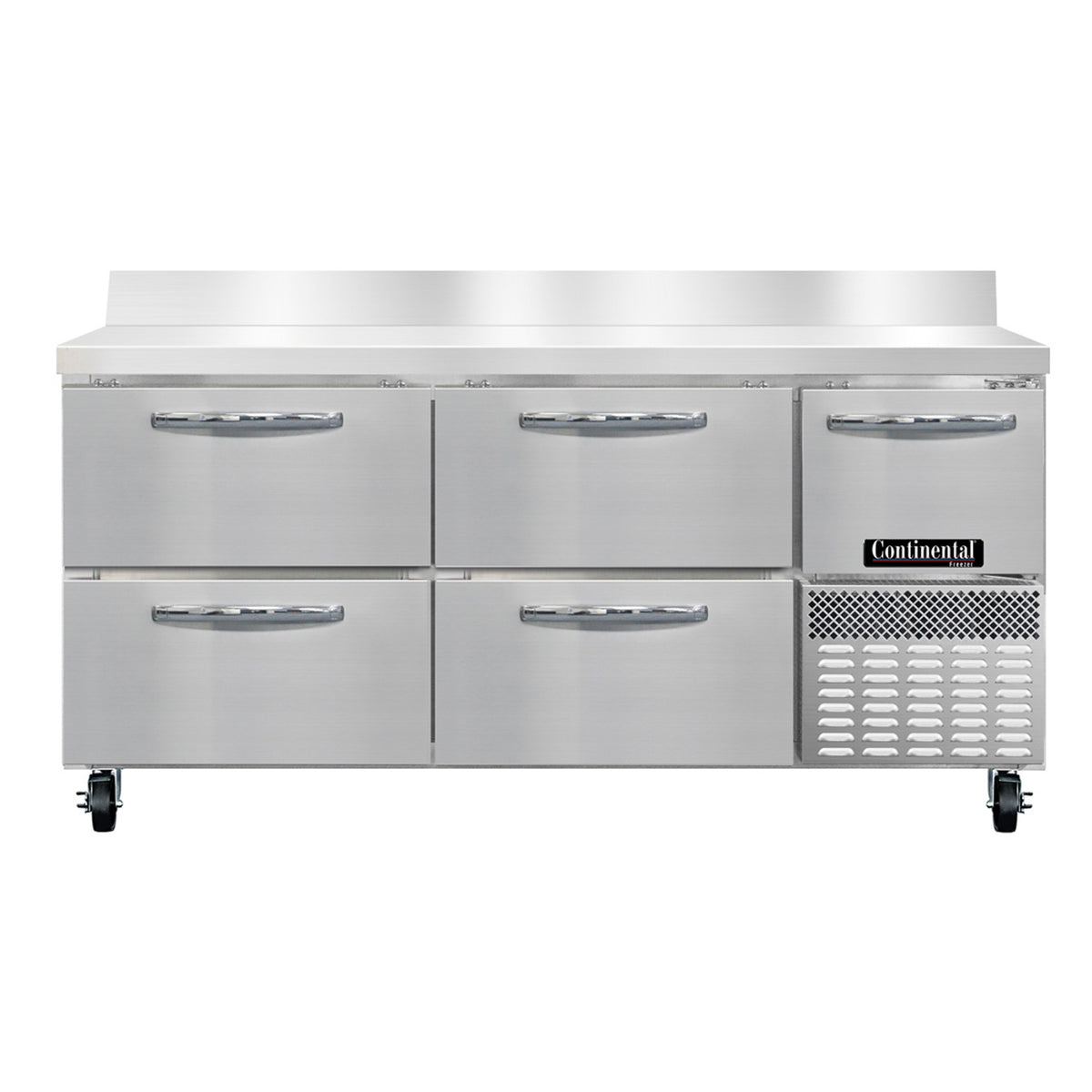 Continental Refrigerator FA68SNBS-D 68-Inch Worktop Freezer — 4 Drawers, Stainless Steel Front