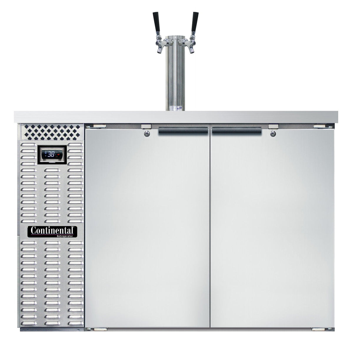Continental Refrigerator KC50NSS 50-Inch Keg Cooler & Beer Dispenser — 2 Doors, Stainless Steel Exterior