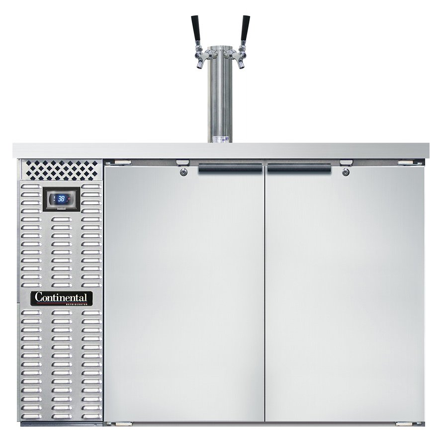 Continental Refrigerator KC50SNSS 50-Inch Keg Cooler & Beer Dispenser — 2 Doors, Stainless Steel Exterior
