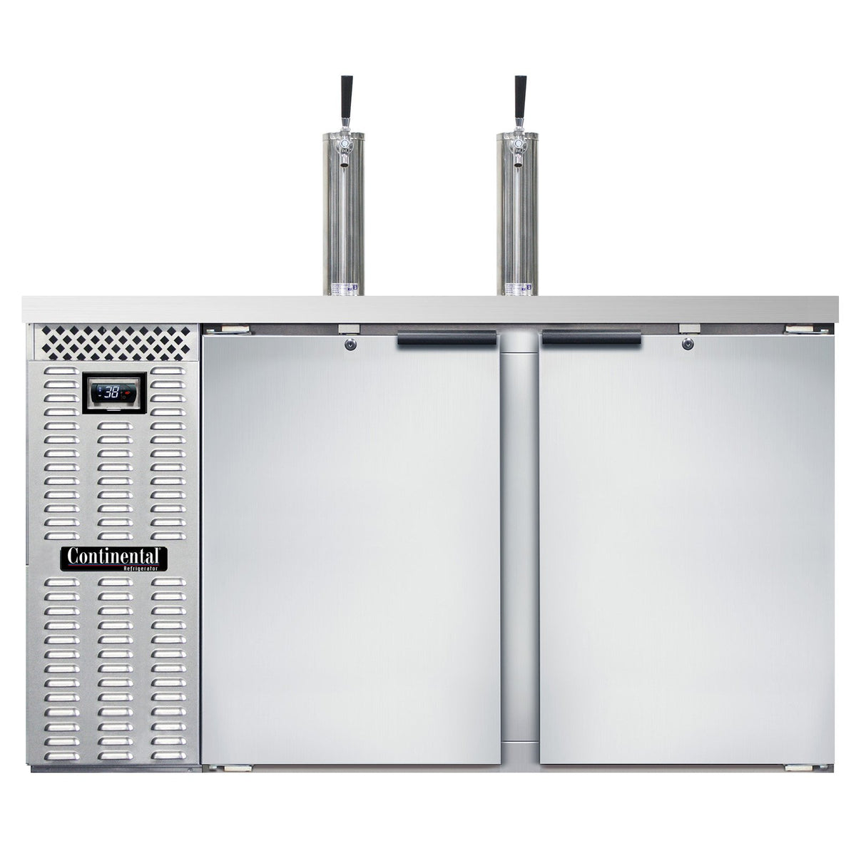 Continental Refrigerator KC59NSS 59-Inch Keg Cooler & Beer Dispenser — 2 Doors, Stainless Steel Exterior