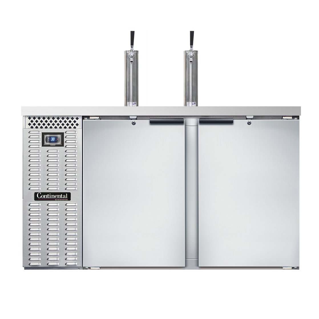 Continental Refrigerator KC59SNSS 59-Inch Keg Cooler & Beer Dispenser — 2 Doors, Stainless Steel Exterior