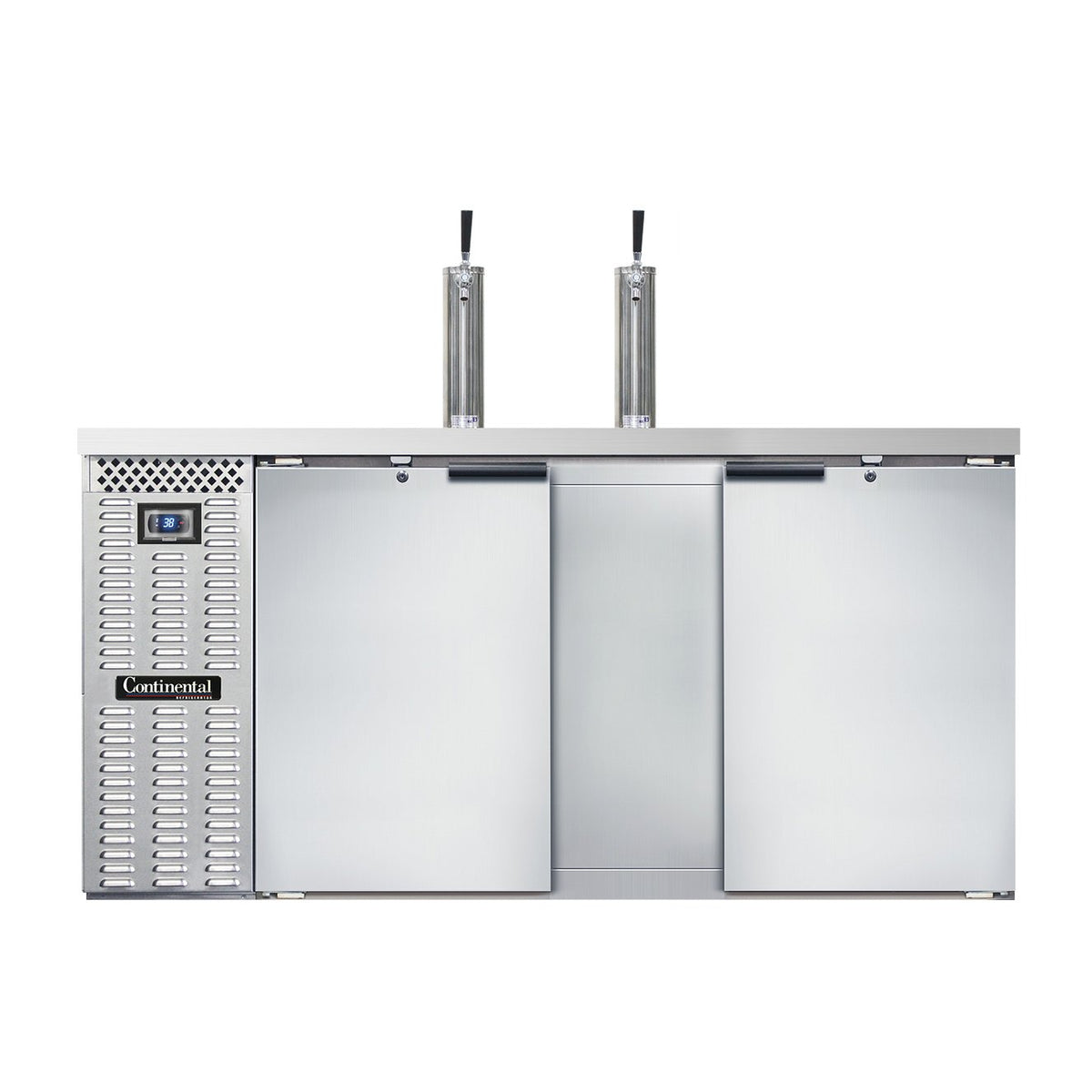 Continental Refrigerator KC69SNSS 69-Inch Keg Cooler & Beer Dispenser — 2 Doors, Stainless Steel Exterior