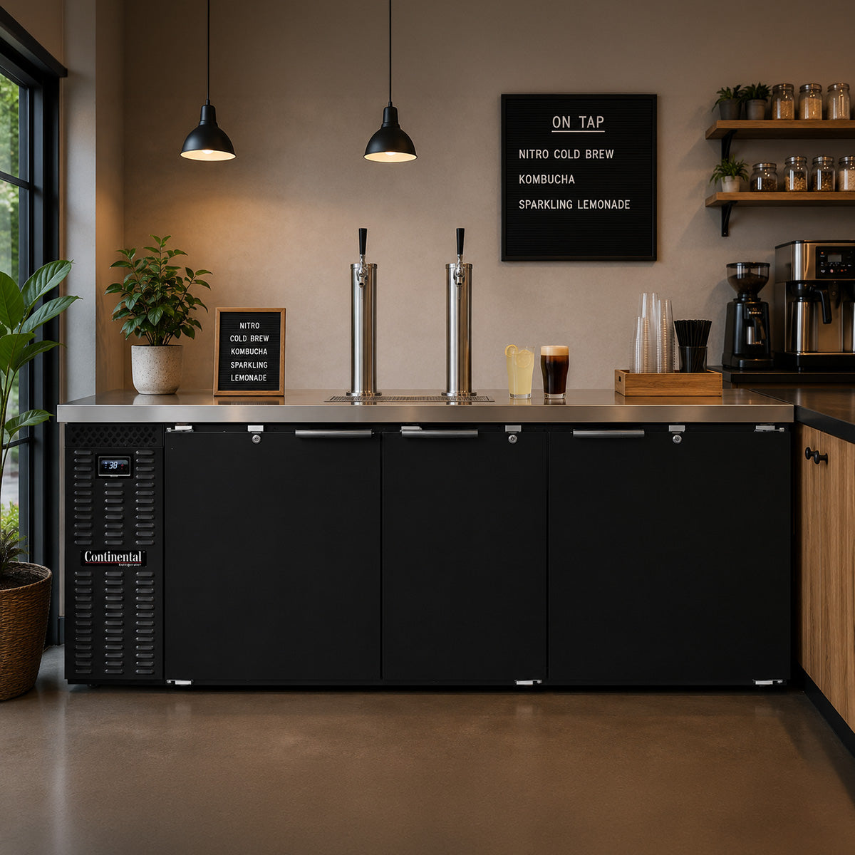Continental Refrigerator KC79N 79-Inch Keg Cooler & Beer Dispenser — 3 Doors