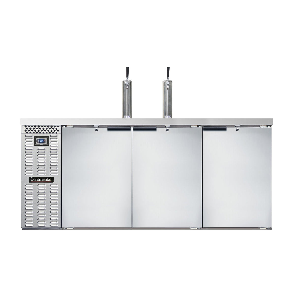 Continental Refrigerator KC79SNSS 79-Inch Keg Cooler & Beer Dispenser — 3 Doors, Stainless Steel Exterior