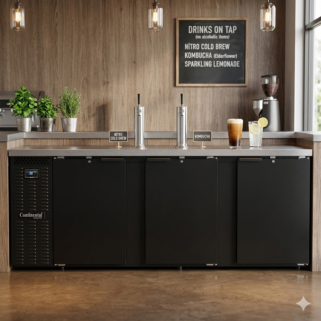 Continental Refrigerator KC90N 90-Inch Keg Cooler & Beer Dispenser — 3 Doors