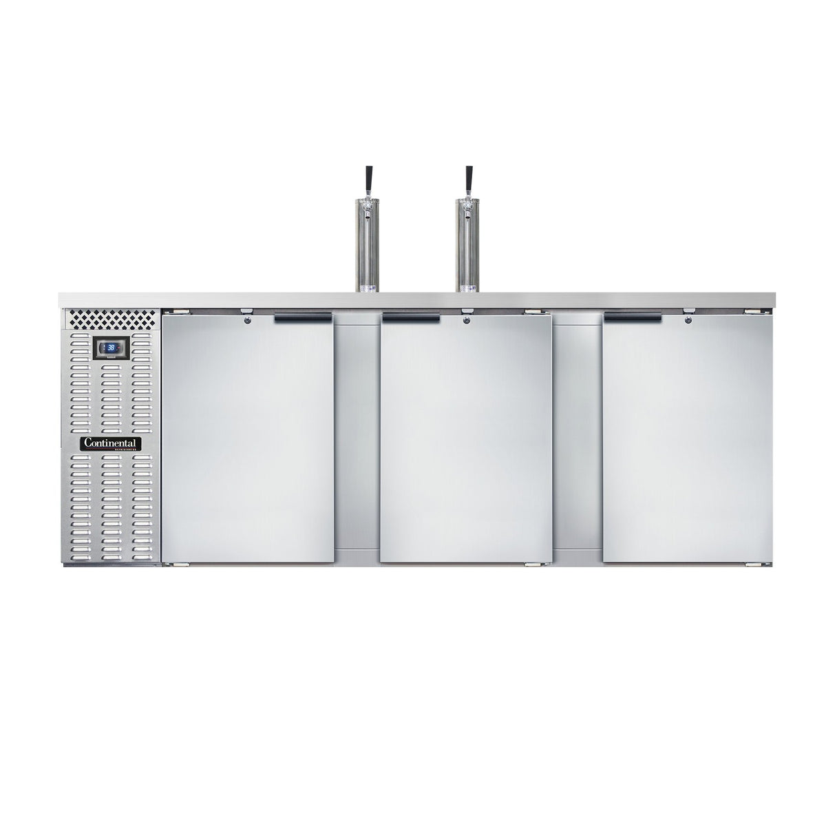 Continental Refrigerator KC90SNSS 90-Inch Keg Cooler & Beer Dispenser — 3 Doors, Stainless Steel Exterior