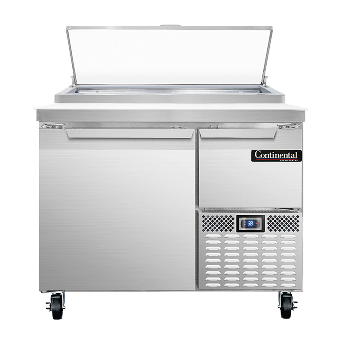Continental Refrigerator PA43N 43-Inch Pizza Prep Table — 1 door, Stainless Steel Front