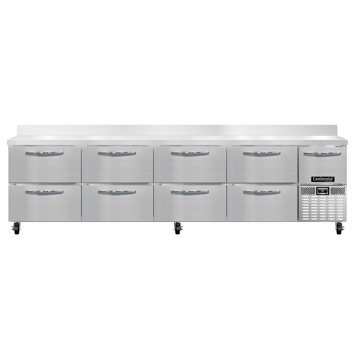 Continental Refrigerator RA118NBS-D 118-Inch Worktop Refrigerator — 8 Drawers, Stainless Steel Front