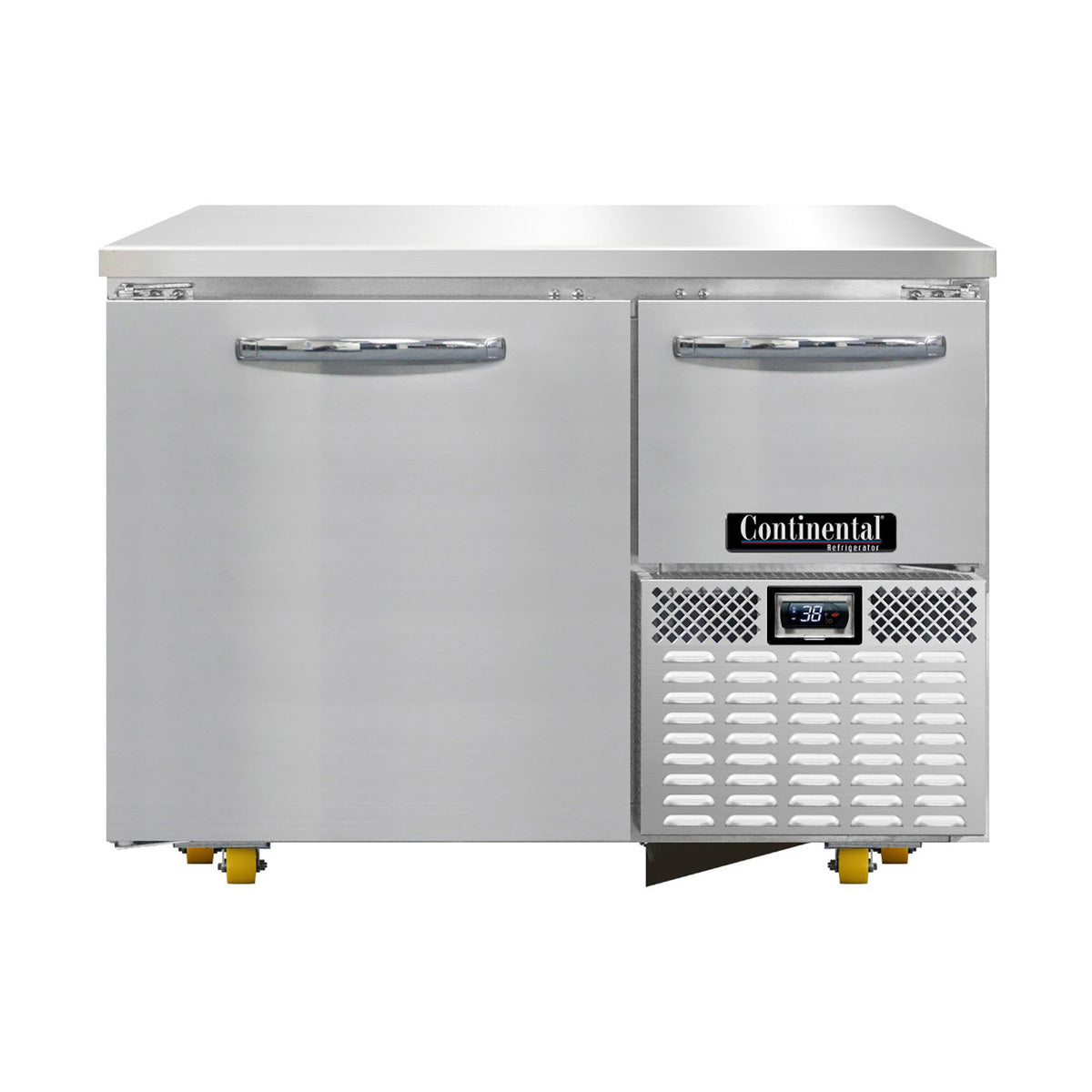 Continental Refrigerator RA43N-U 43.1875-Inch Undercounter Refrigerator — 2 Doors, Stainless Steel Exterior