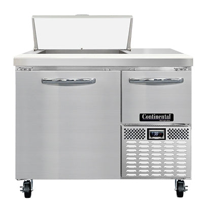Continental Refrigerator RA43N6 43-Inch Sandwich & Salad Prep Table — 2 doors, 6 Pans, Stainless Steel Front