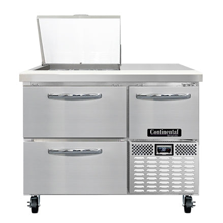 Continental Refrigerator RA43N9M-D 43-Inch Mega Top Sandwich & Salad Prep Table — 2 Drawers, 9 Pans, Stainless Steel Front