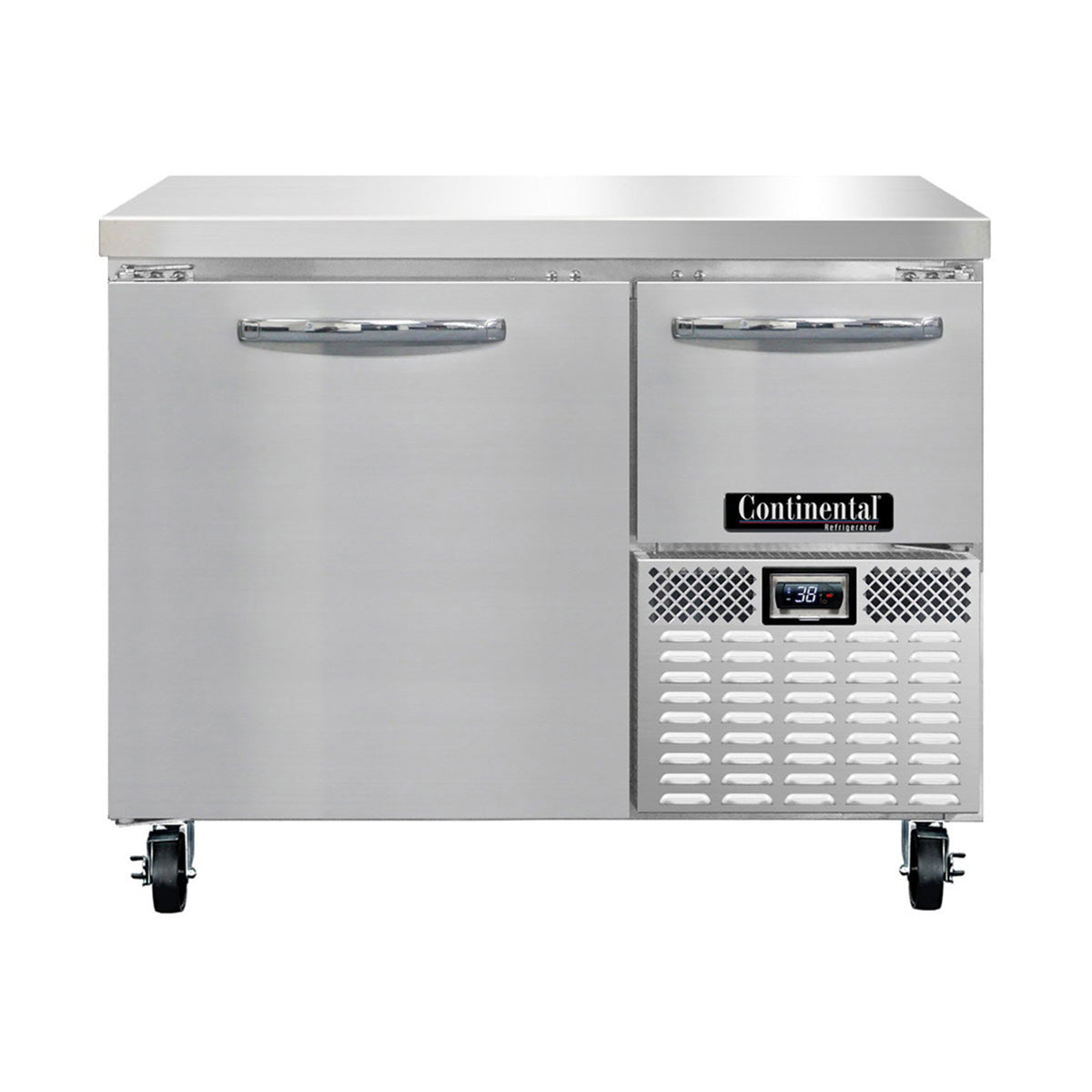 Continental Refrigerator RA43N 43-Inch Worktop Refrigerator — 2 doors, Stainless Steel Front
