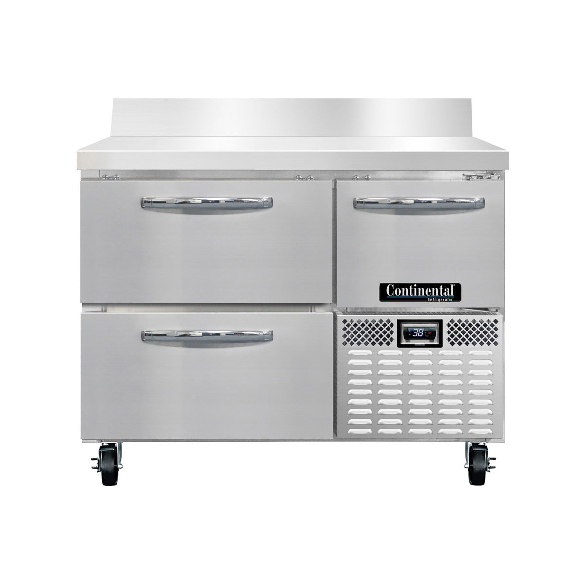 Continental Refrigerator RA43NBS-D 43-Inch Worktop Refrigerator — 2 Drawers, Stainless Steel Front