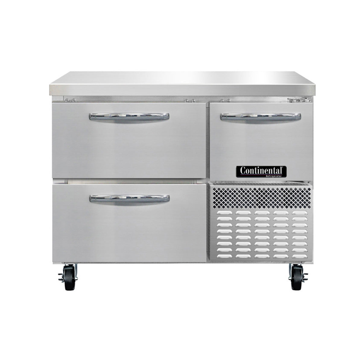 Continental Refrigerator RA43SN-D 43-Inch Worktop Refrigerator — 2 Drawers, Stainless Steel Front