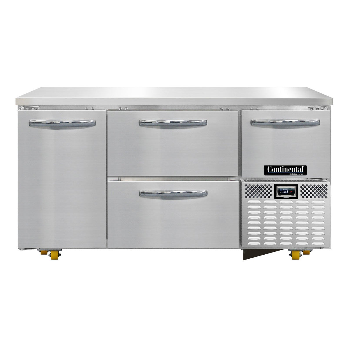 Continental Refrigerator RA60N-U-D 60.1875-Inch Undercounter Refrigerator — 4 Drawers, Stainless Steel Exterior