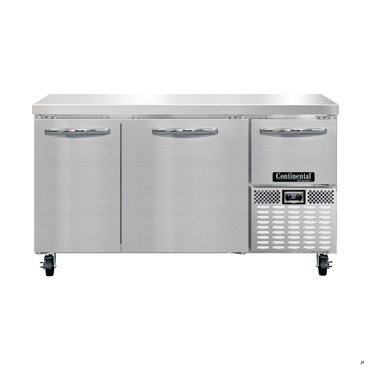 Continental Refrigerator RA60N 60-Inch Worktop Refrigerator — 3 doors, Stainless Steel Front