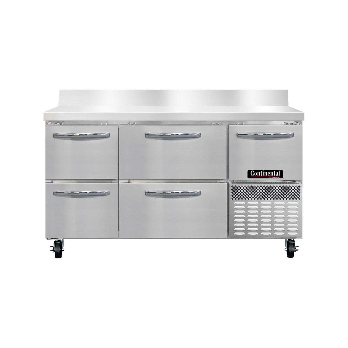 Continental Refrigerator RA60NBS-D 60-Inch Worktop Refrigerator — 4 Drawers, Stainless Steel Front