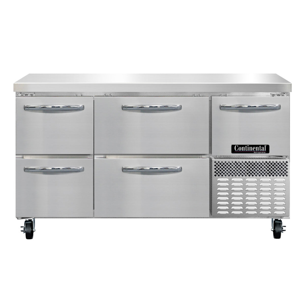 Continental Refrigerator RA60SN-D 61-Inch Worktop Refrigerator — 4 Drawers, Stainless Steel Front
