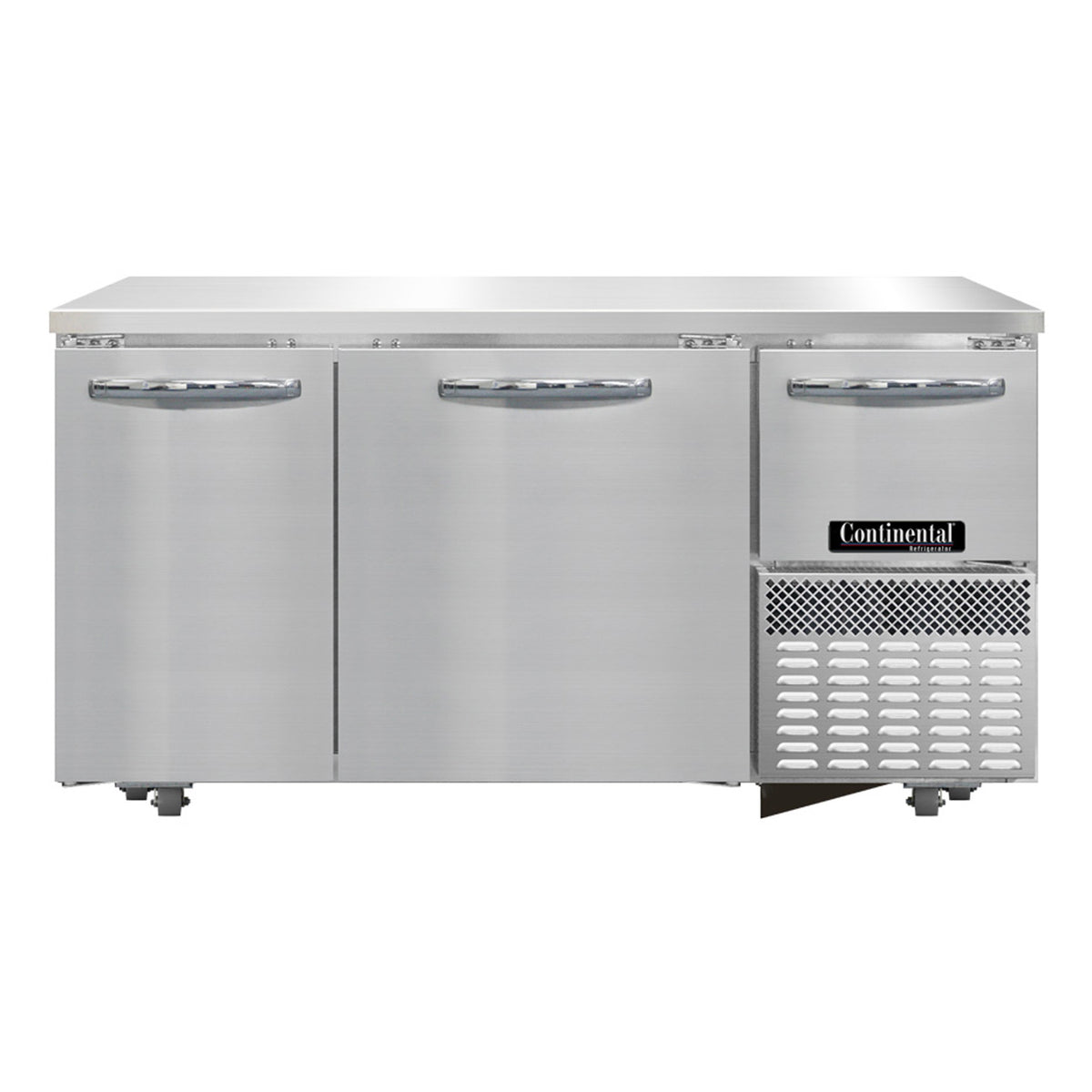Continental Refrigerator RA60SN-U 60-Inch Undercounter Refrigerator — 3 Doors, Stainless Steel Exterior