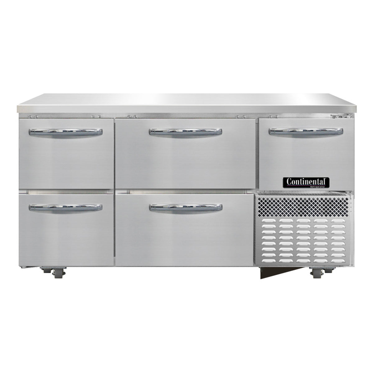 Continental Refrigerator RA60SN-U-D 60-Inch Undercounter Refrigerator — 4 Drawers, Stainless Steel Exterior