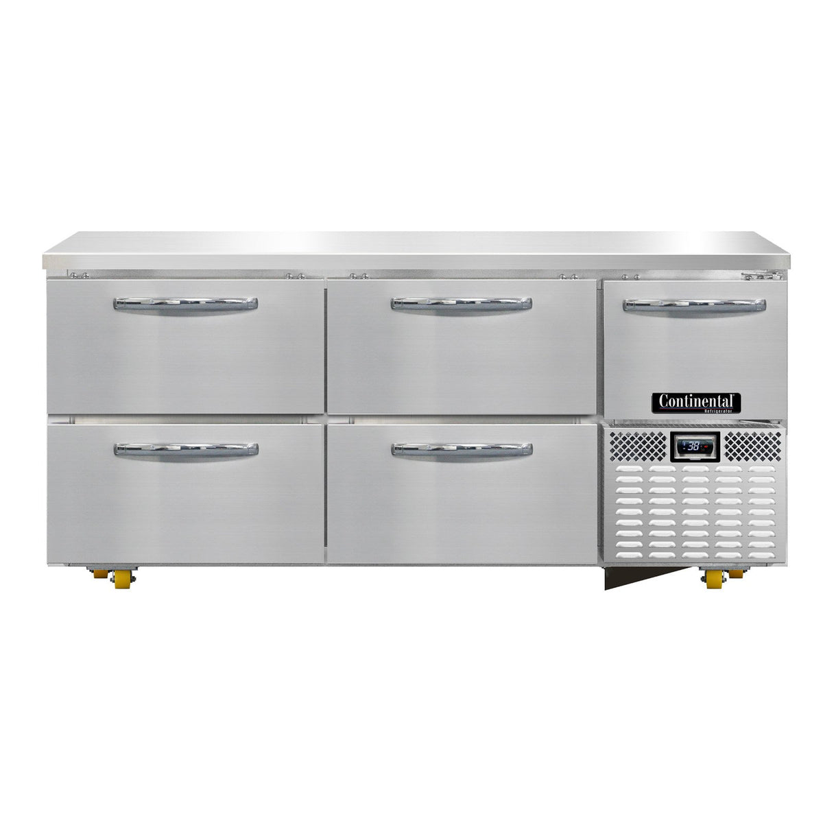 Continental Refrigerator RA68N-U-D 68.1875-Inch Undercounter Refrigerator — 4 Drawers, Stainless Steel Exterior