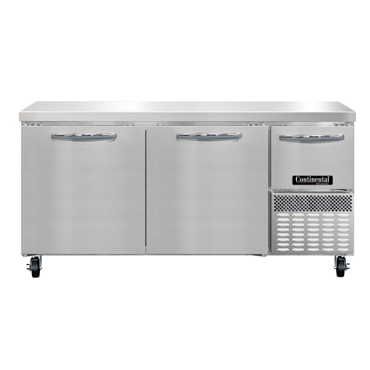 Continental Refrigerator RA68SN 68-Inch Worktop Refrigerator — 3 doors, Stainless Steel Front