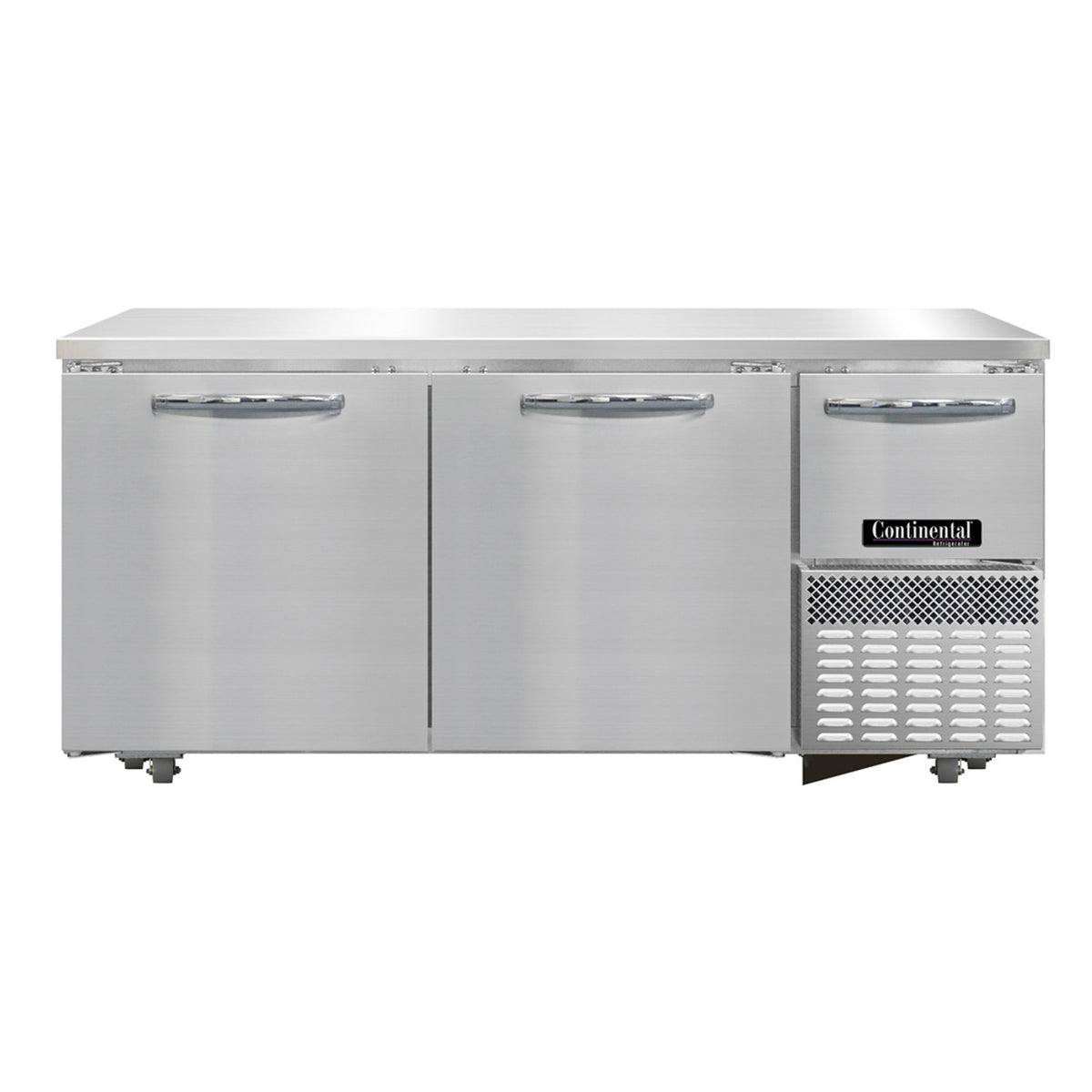 Continental Refrigerator RA68SN-U 68-Inch Undercounter Refrigerator — 3 Doors, Stainless Steel Exterior