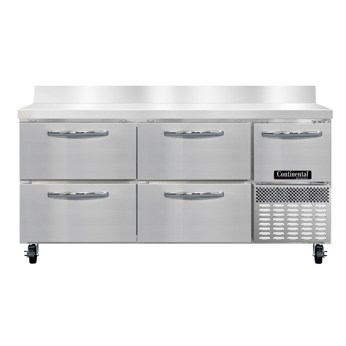 Continental Refrigerator RA68SNBS-D 68-Inch Worktop Refrigerator — 4 Drawers, Stainless Steel Front