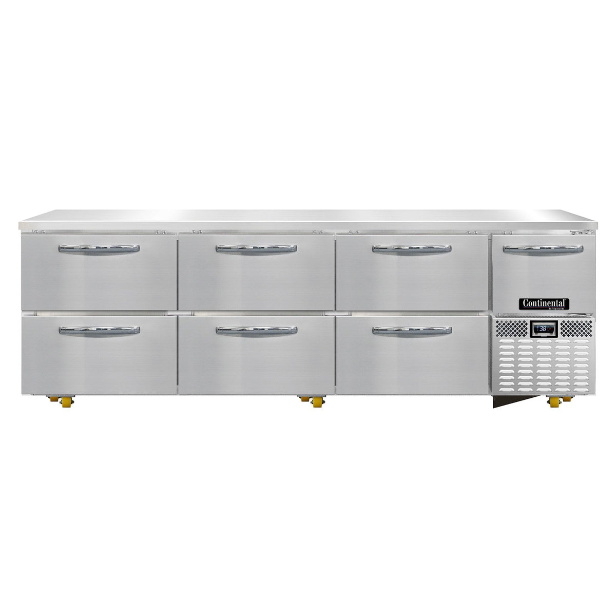 Continental Refrigerator RA93N-U-D 93.1875-Inch Undercounter Refrigerator — 6 Drawers, Stainless Steel Exterior